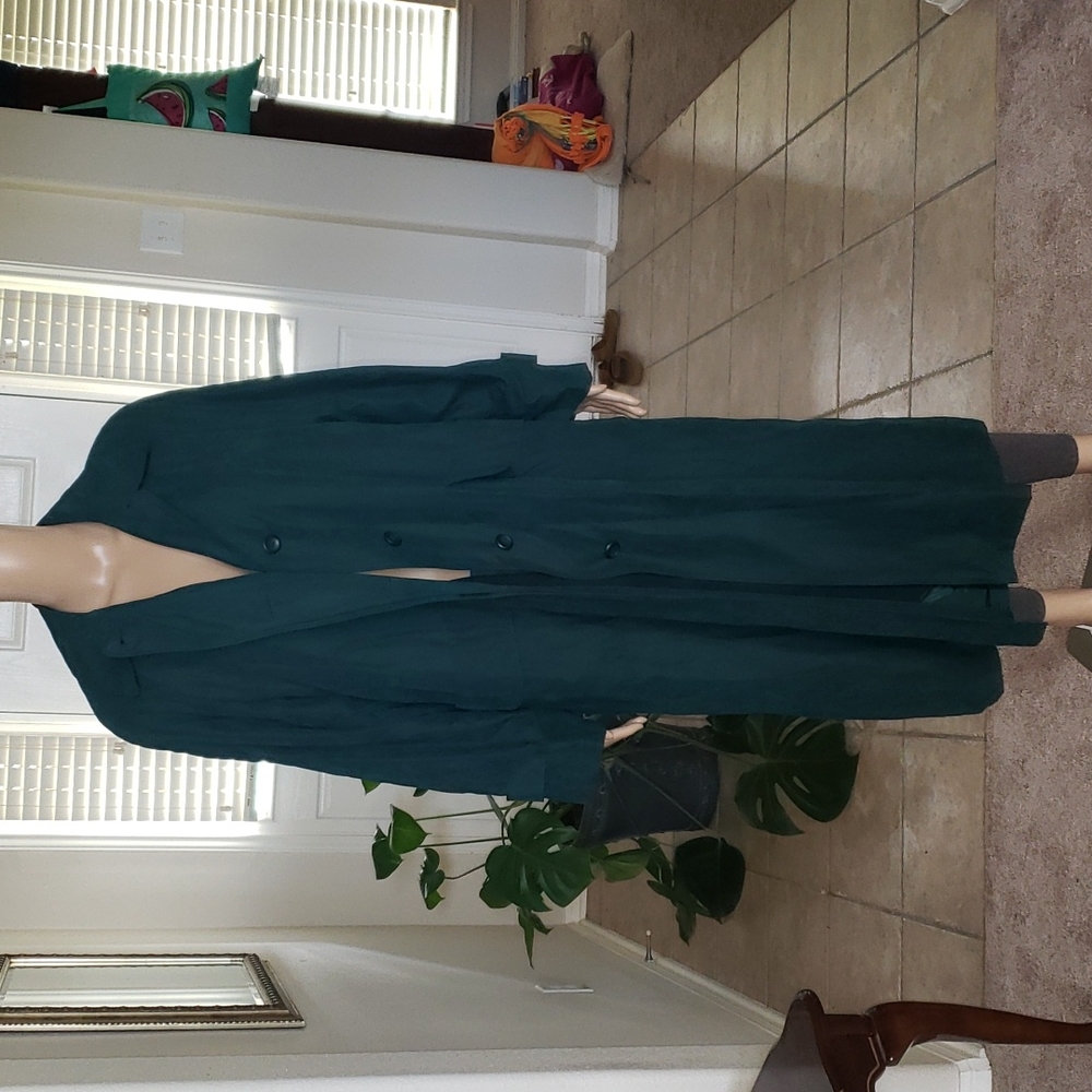 London Fog L green luxe all season trench coat removable lining